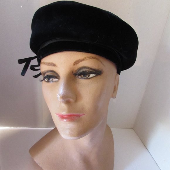 SALE Vintage Black Velvet Topper Ribbon Accents - Picture 6 of 9